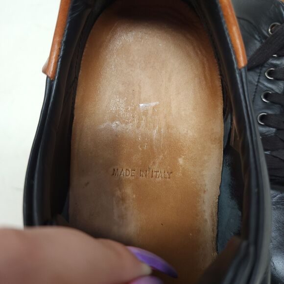 Good Man Brand Mens Sneakers Legend Black Leather Shoes Russell Wilson Italy 12 - Picture 8 of 11